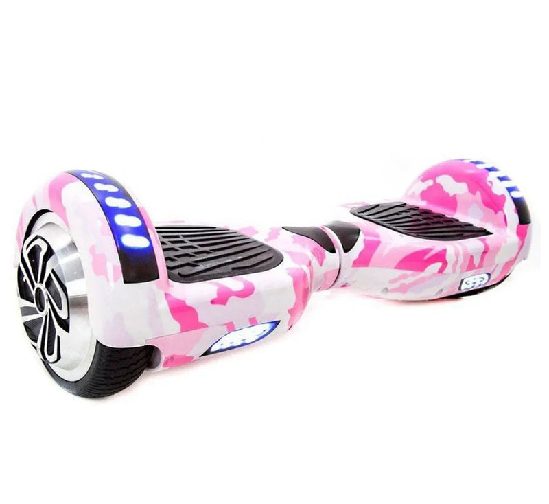 Hoverboard 6,5" Smart Balance com Conexão Bluetooth e LED - Rosa Camuflado