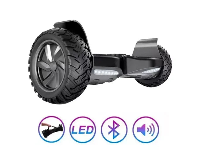 Hoverboard 8,5" Smart Balance Off-road com Conexão Bluetooth e LED - Preto